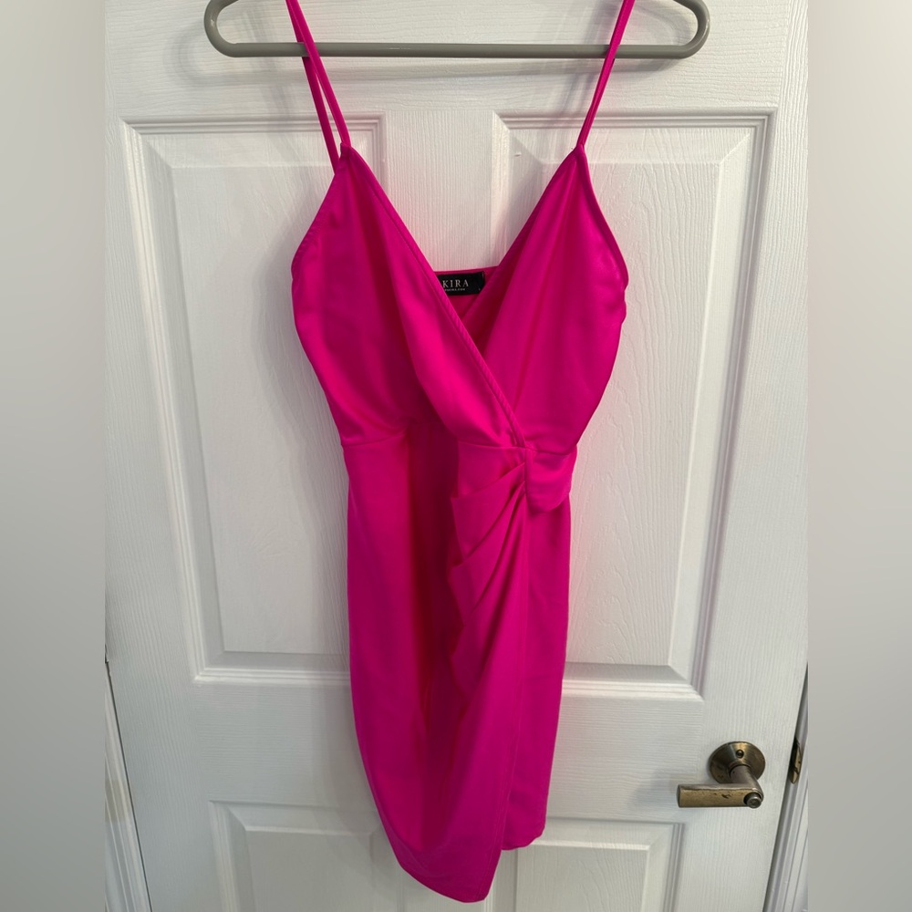AKIRA Hot Pink Mini Cocktail Dress // worn once // size L